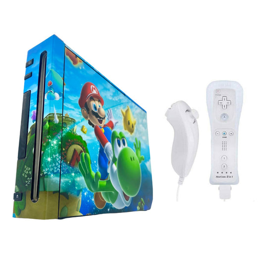 Nintendo Wii Console System - Custom Super Mario Galaxy - Refurbished - Motion Plus Controllers from 2P Gaming