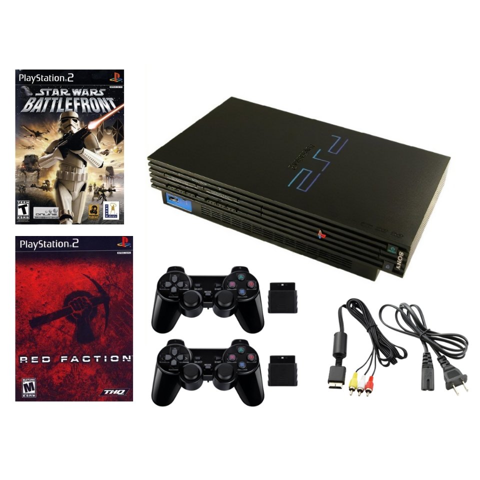 Playstation 2 Slim (PS2) Console - Black - Sony - Bundle - Accessories  Included