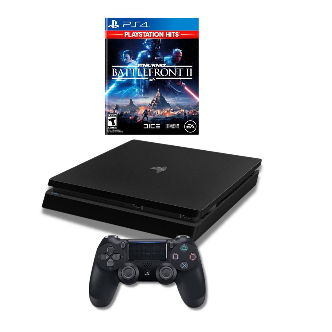 Playstation 4 PS4 Slim 500GB Console Bundle + Brand New Star Wars Battlefront 2