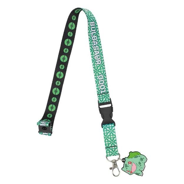 Bioworld Pokemon Bulbasaur Green Kanto Region Lanyard With Rubber Charm And ID from 2P Gaming