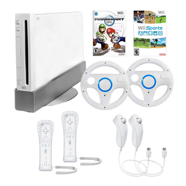 Nintendo Wii Console **Mario Kart + Wii retailer Sports Bundle** 4 Players