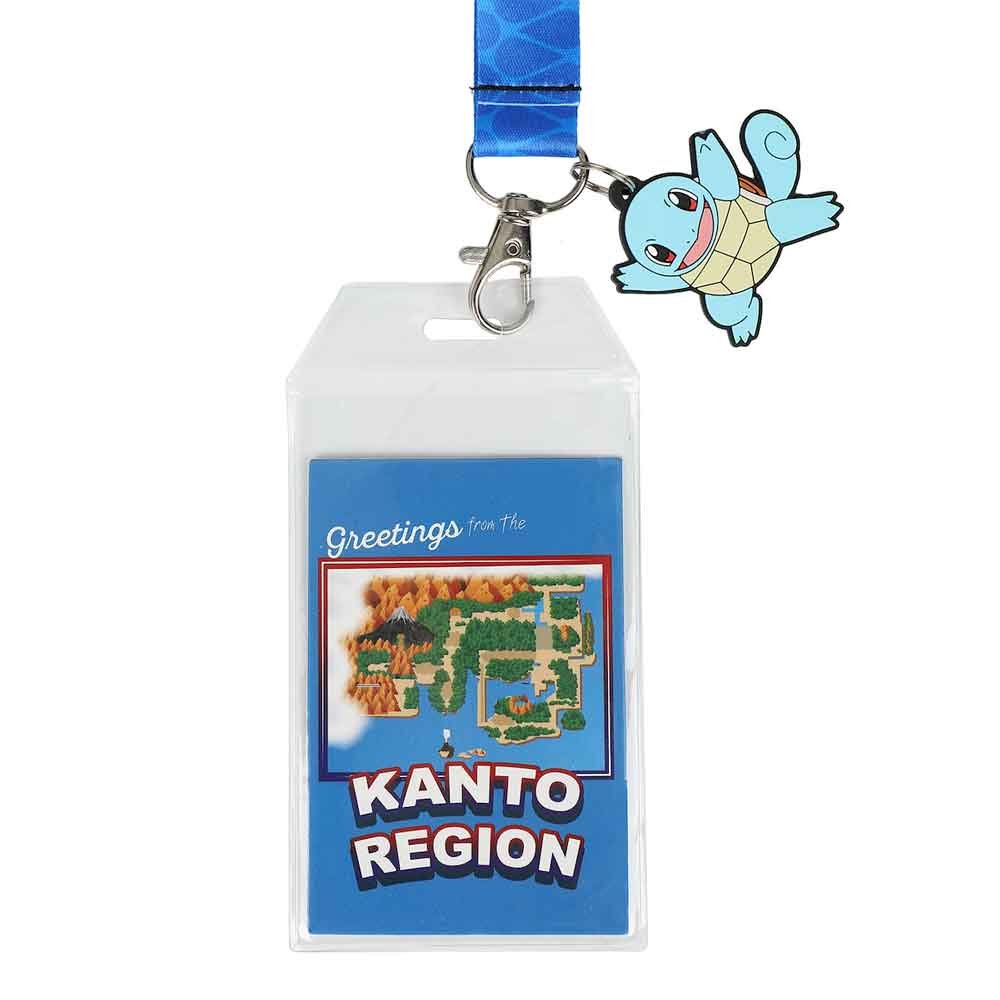 Pokemon Squirtle Blue Kanto Region Lanyard With Rubber Charm And ID from 2P Gaming