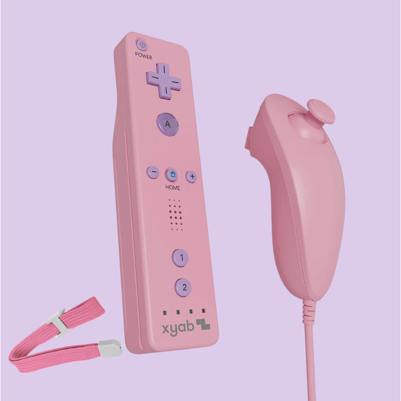 Sweetheart Pink Wii Motion Plus Remote and Nunchuk from 2P Gaming