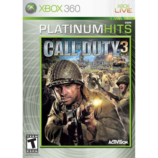 Call of Duty 3 Platinum Hits Microsoft Xbox 360 Game from 2P Gaming