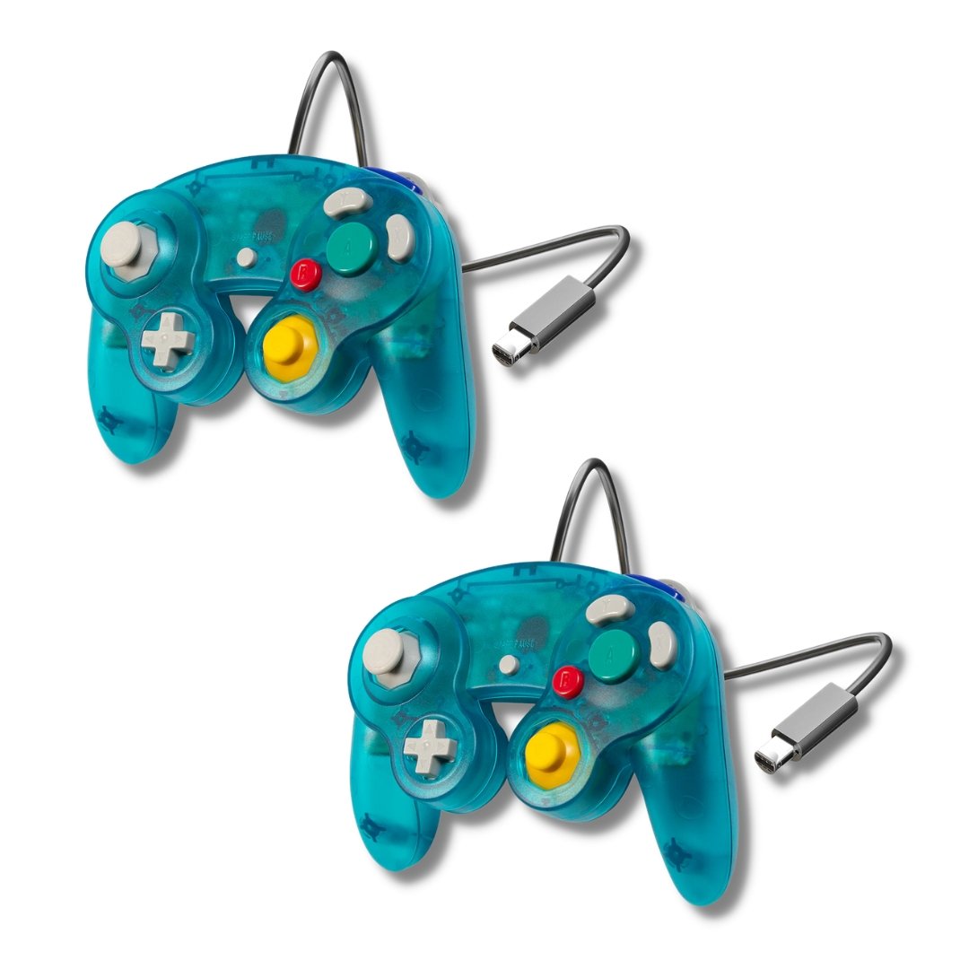 Gamecube Controller Gamepad Wired Compatible with Nintendo Gamecube & Wii - Ice Blue from 2P Gaming