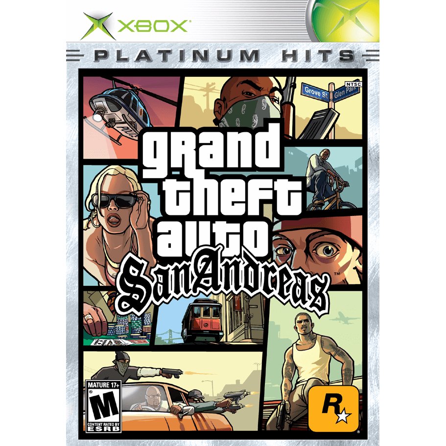 Grand Theft Auto San Andreas Platinum Hits Xbox Game from 2P Gaming