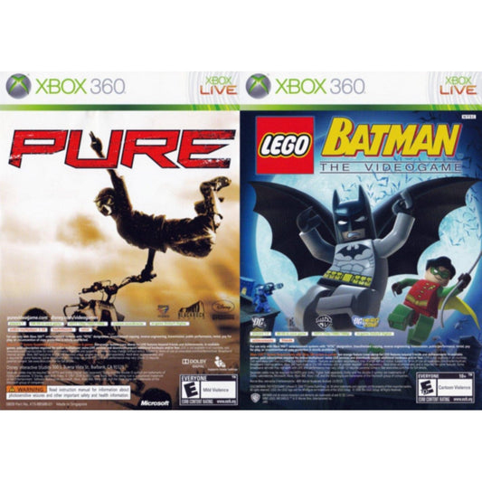 Lego Batman The Videogame & PURE Double Pack Microsoft Xbox 360 Game from 2P Gaming