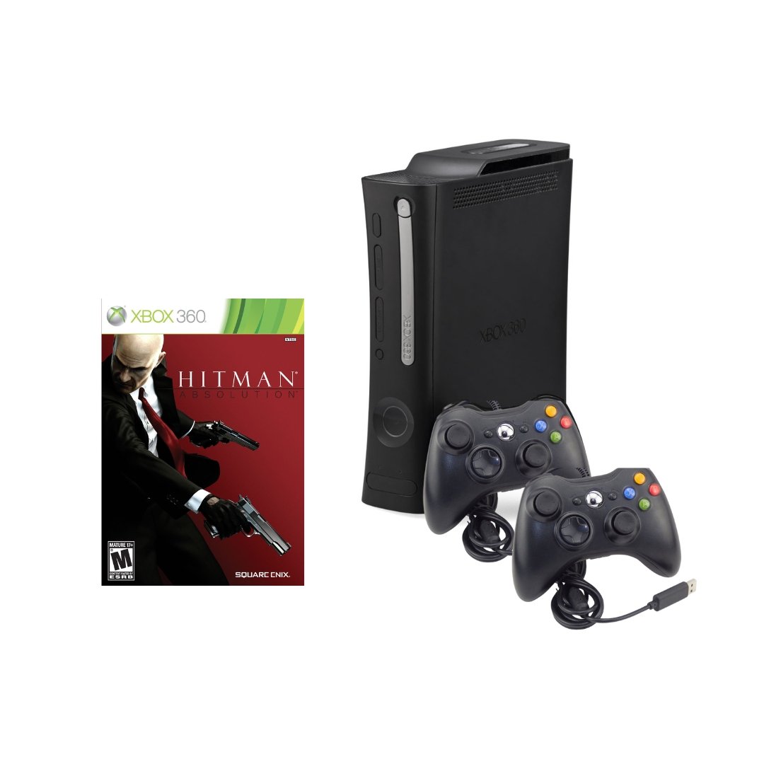 Microsoft Xbox 360 Elite 120GB Console Bundle, Black, Brand New Hitman Absolution from 2P Gaming