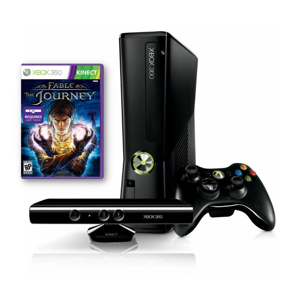 Microsoft Xbox 360 Slim Kinect Sensory Bar - Fable Journey Video Game Console Bundle from 2P Gaming