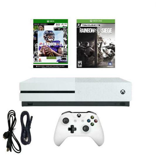Microsoft Xbox One S 500GB Console Bundle New Madden 21, Rainbow Six Seige from 2P Gaming