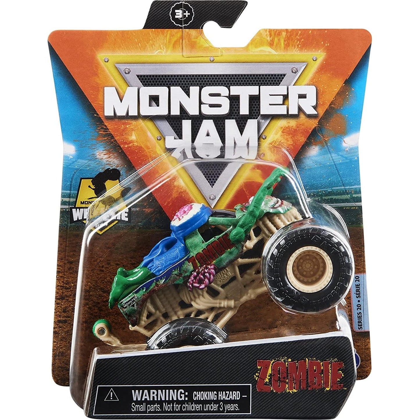 Monster Jam 2021 Spin Master 1:64 Diecast Monster Truck with Wheelie Bar: Bone Yard Trucks Biker Zombie from 2P Gaming