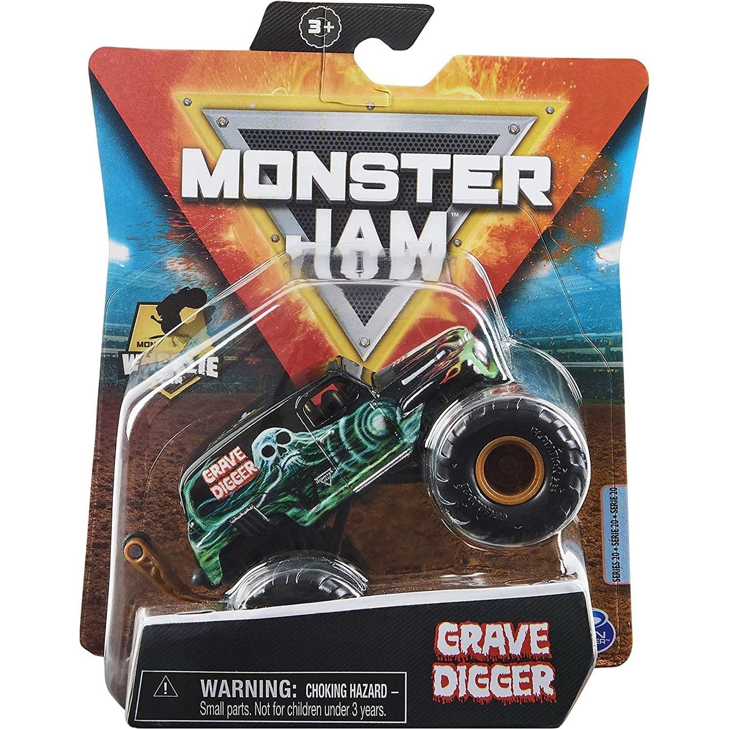 Monster Jam 2021 Spin Master 1:64 Diecast Monster Truck with Wheelie Bar: Retro Rebels Grave Digger from 2P Gaming