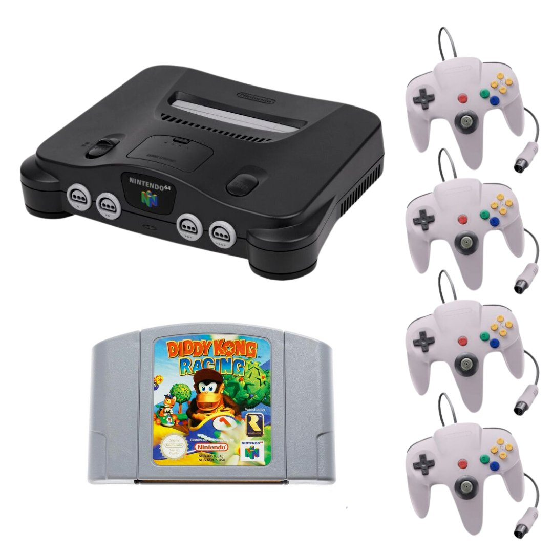 Nintendo 64 CONSOLE COMPLETE WITH 2 CONTROLLER & SUPER MARIO 64 GAME WORKS popular GREAT