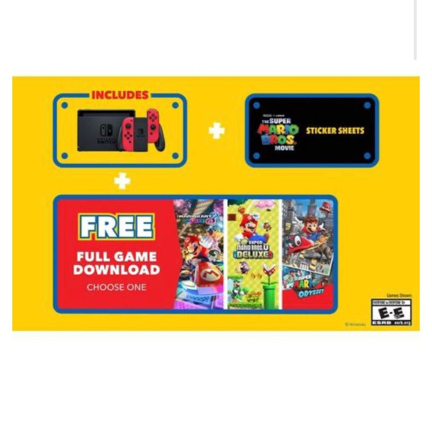 Nintendo Switch Mario Choose One Console - Mario Kart 8 - New Super Mario Bros U - Super Mario Odyssey from 2P Gaming