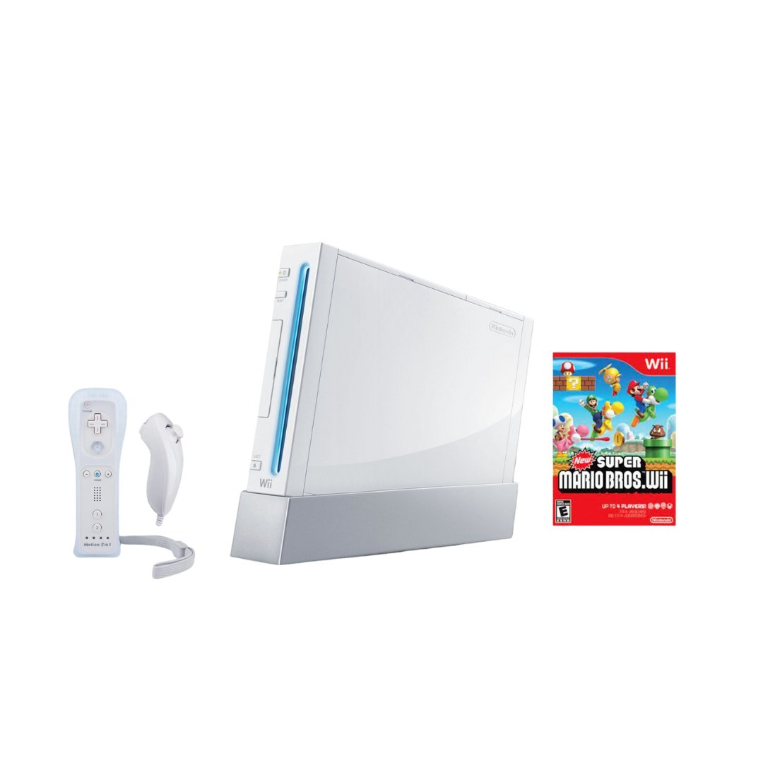 Nintendo Wii Console - White - 2 Motion Plus Controllers - You Chose Bundle - Mario Kart from 2P Gaming