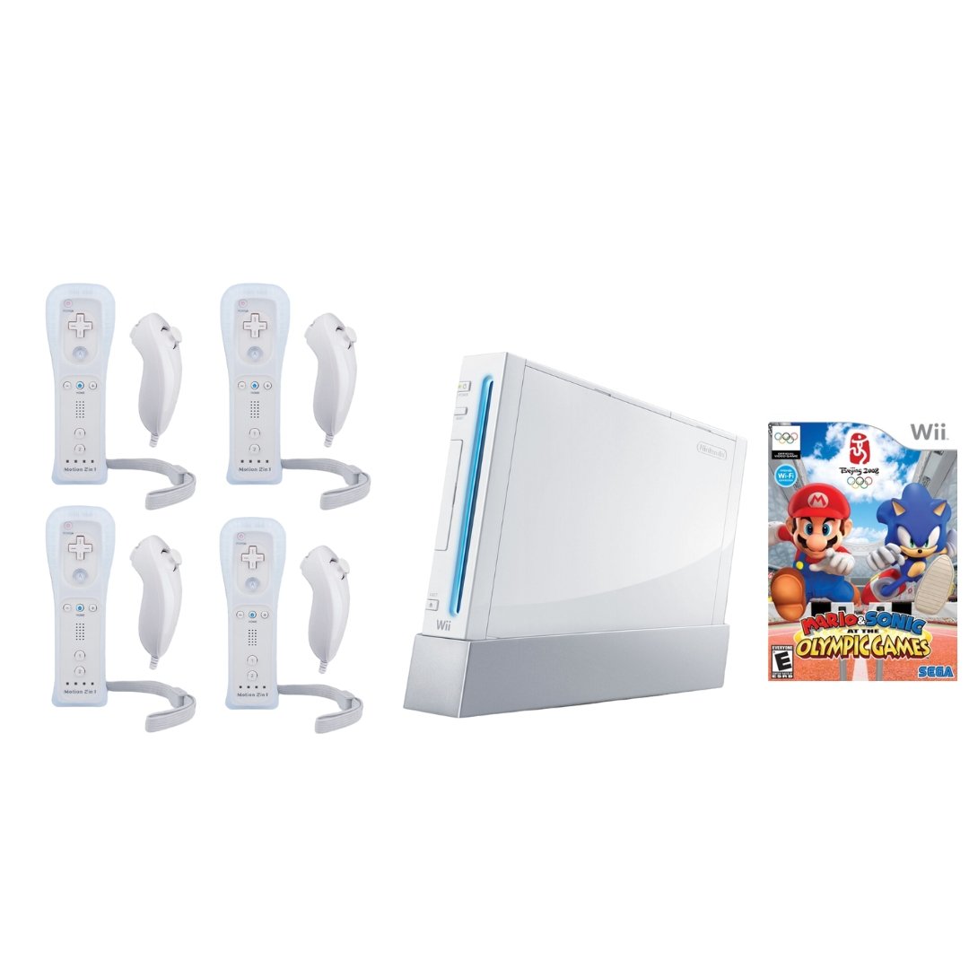 Nintendo Wii Console - White - 2 Motion Plus Controllers - You Chose Bundle - Mario Kart from 2P Gaming