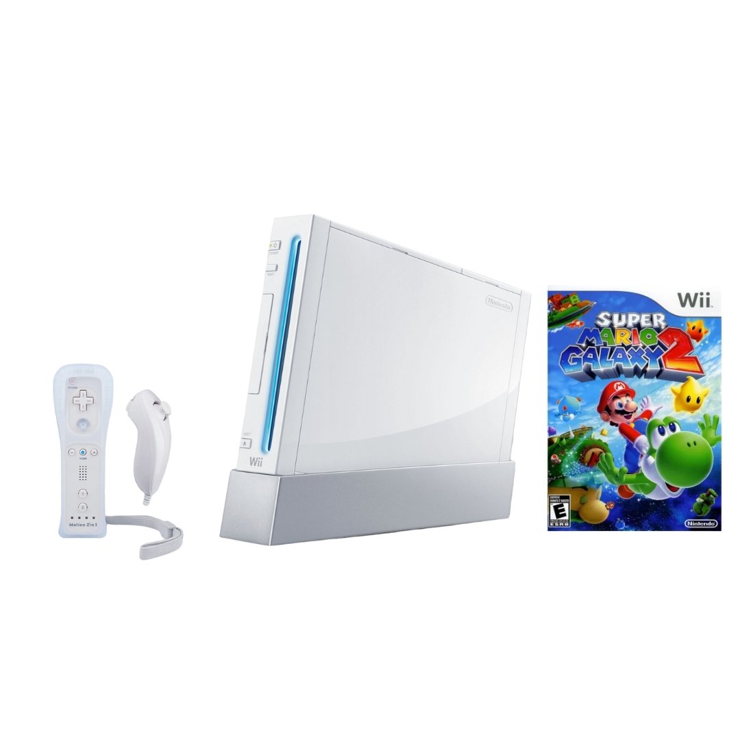 Nintendo Wii System + Super Mario Galaxy Game Bundle