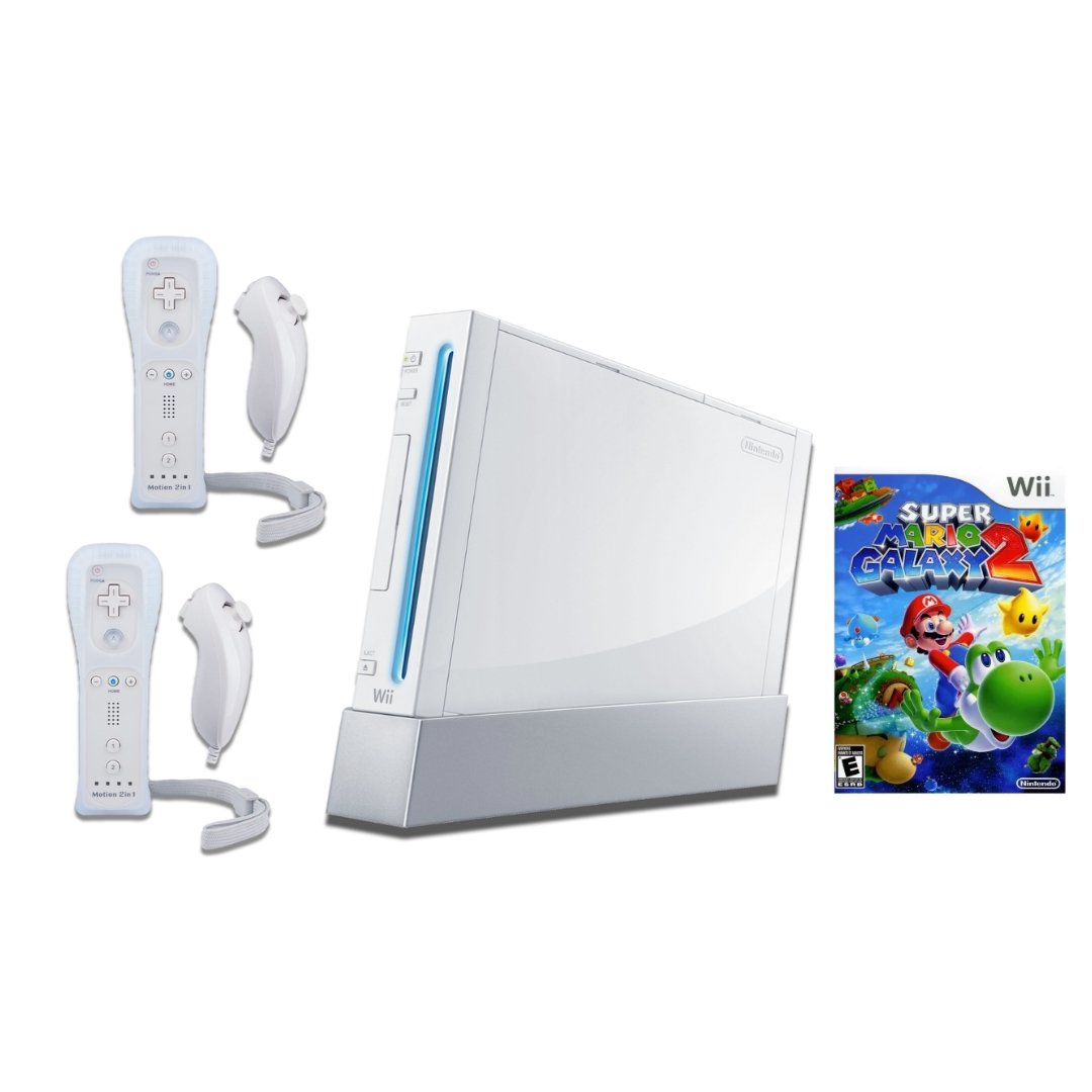 Nintendo Wii Console bundle w/ 5 controllers, authentic Wii Sports, etc.