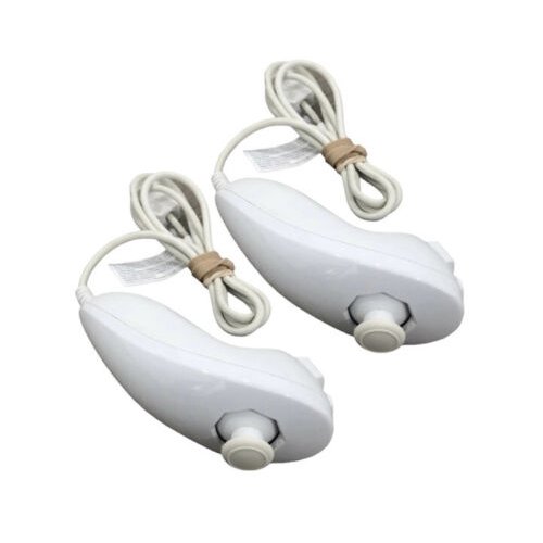 Nintendo Wii Nunchuck Remote White Official OEM - 2 Pack from 2P Gaming