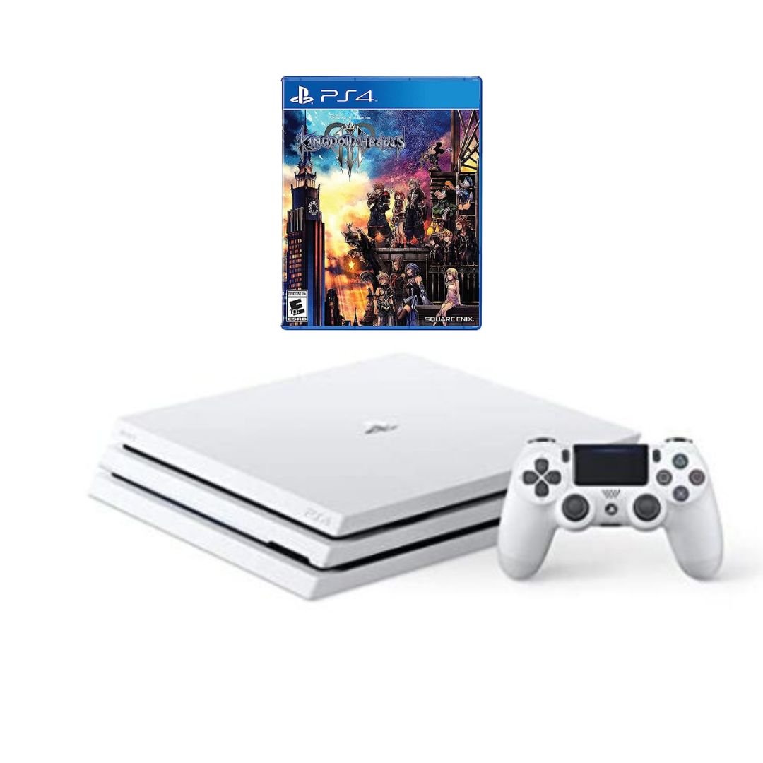 PlayStation 4 PS4 Pro 1TB Console - White + Brand New Kingdom Hearts 3 from 2P Gaming