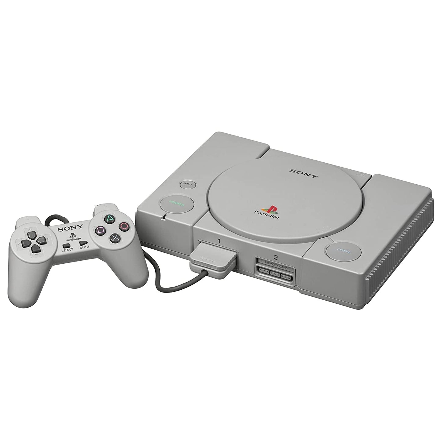 SONY Playstation 1 PS1 Console Console - Gray - 1 OEM Dualshock Wired Controller from 2P Gaming