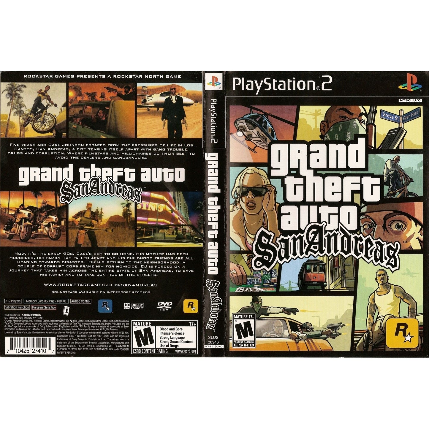 Grand Theft Auto: San Andreas (Sony PlayStation 2 PS2) *BLACK LABEL DISC  ONLY*