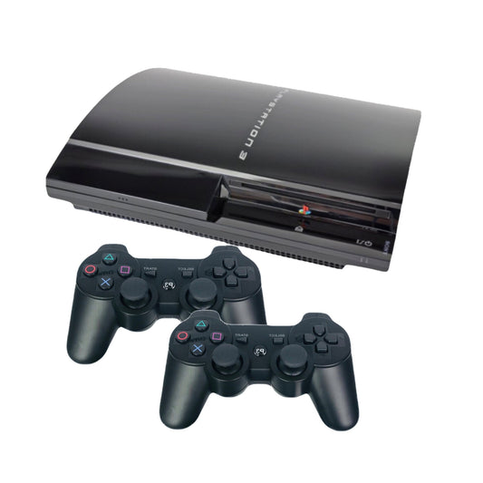 Sony Playstation 3 PS3 Backwards Compatible Fat Console - 20GB - 2 Wireless Controllers from 2P Gaming