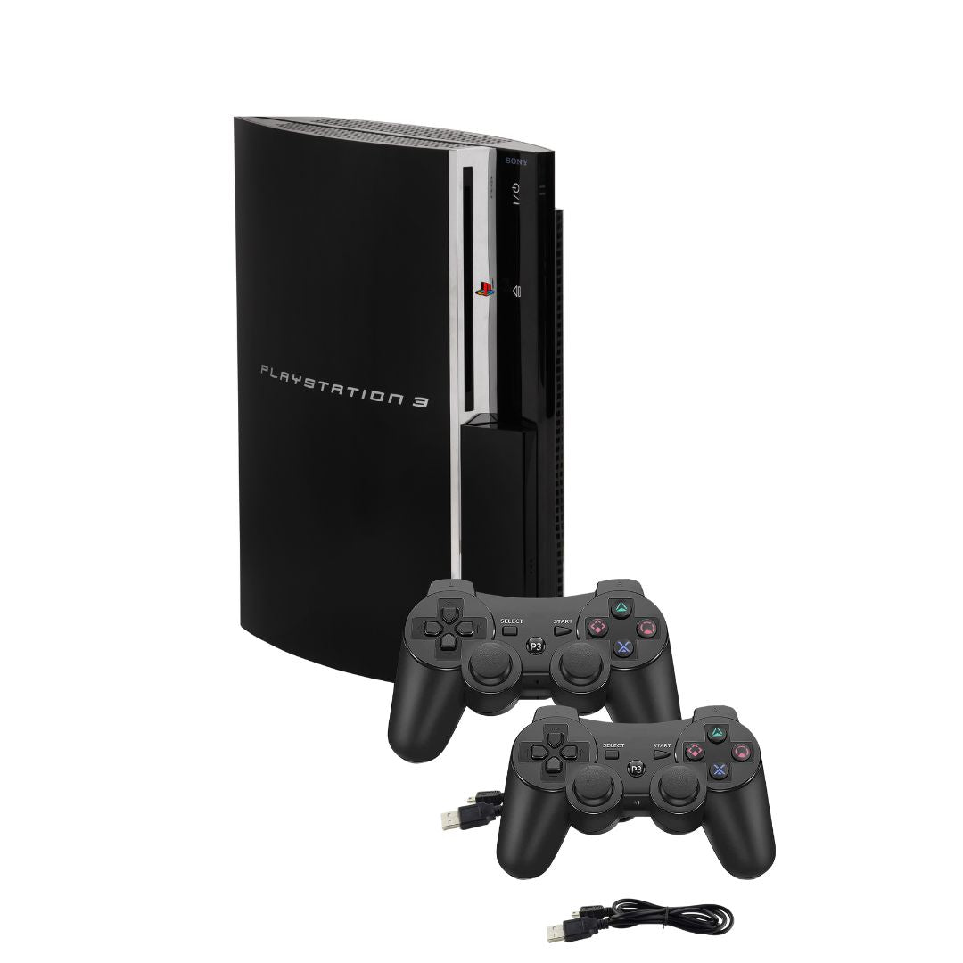 SONY PlayStation 3 PS3 Fat Console Bundle - Black - 2 Wireless Controllers from 2P Gaming
