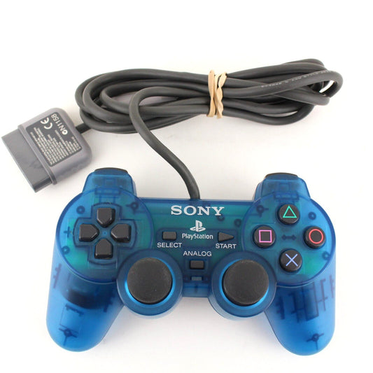 Sony Playstation PS1 PS2 Analog Controller SCPH-1200- Clear Blue from 2P Gaming