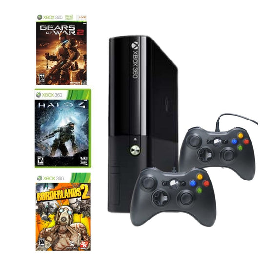 Xbox 360 E Console Bundle Halo 4, Gears Of War 2, Borderlands 2 from 2P Gaming