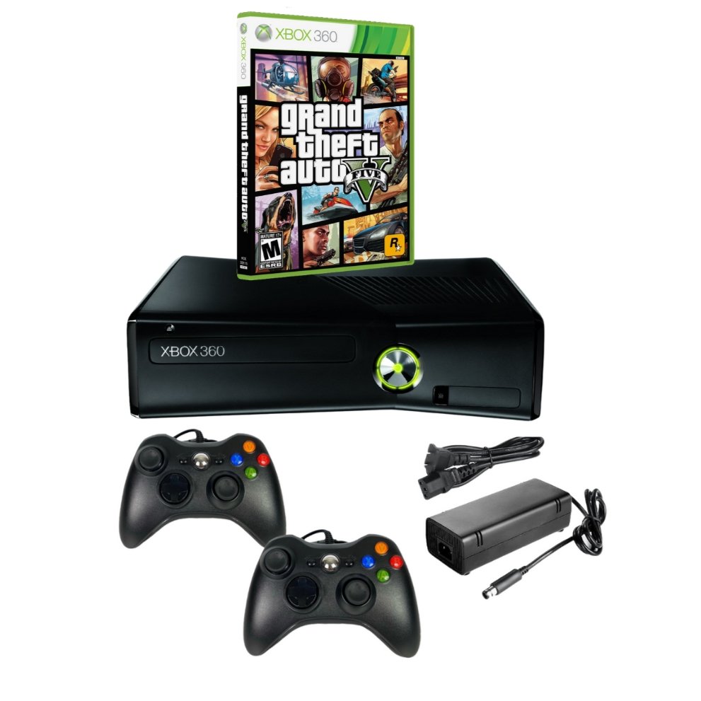 Microsoft Xbox 360 S 250GB Console - New GTAV Game - Refurbished from 2P Gaming