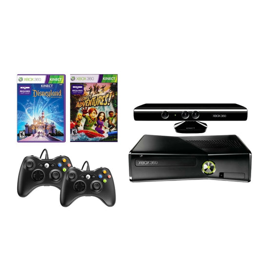 Xbox 360 Slim Kinect Console Bundle, Kinect Adventures, Disneyland Adventures from 2P Gaming